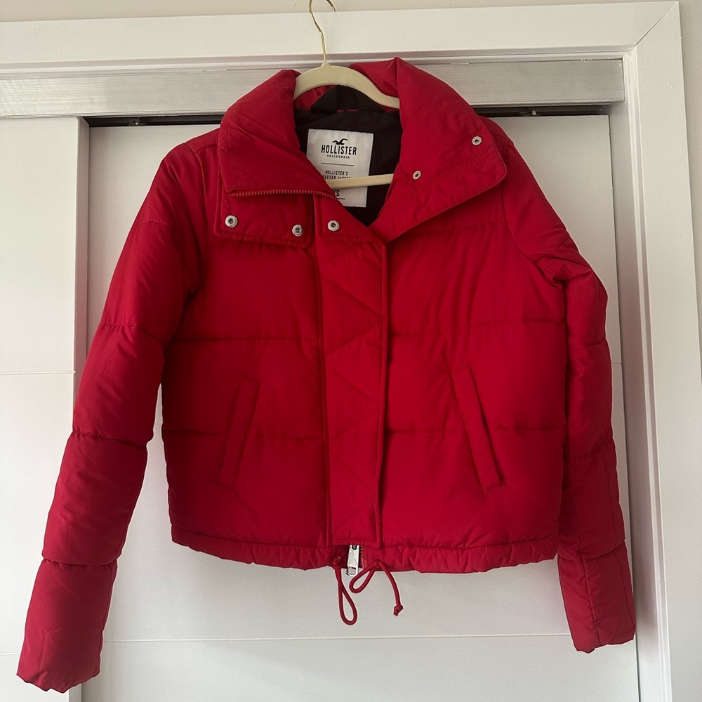 Red Hollister Puffer Jacket